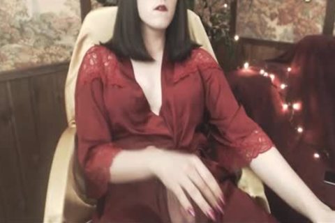 nice-looking shelady In Red dress Strokes & Cums