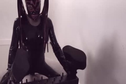 Fetish lady-man In Latex Suit And Mask pounds