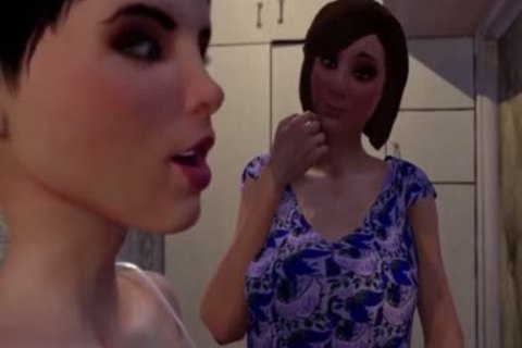 3D Sissy Transformation: tranny mom Makes A Gift, Futa TS