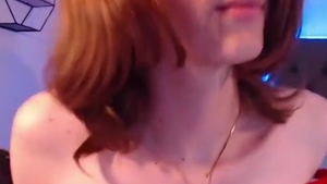 Redhead Transgirl In darksome stockings Shows Off Her Little Butte