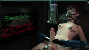 Futa DVA And Tracer Are Milked For Their cum By Machine