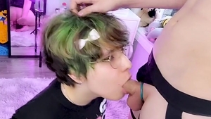 lewd Femboy Sucks A Flacid Piece Of schlong