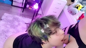 lewd Femboy Sucks A Flacid Piece Of schlong