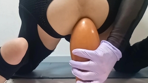 Sissy-Kuroko gigantic anal set in