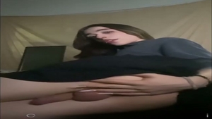 Tiny-Titted T-Girl Teases with Toys
